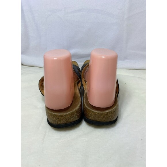 Think! Thong Sandals Stone Leather Black Julia Size 40 US 9